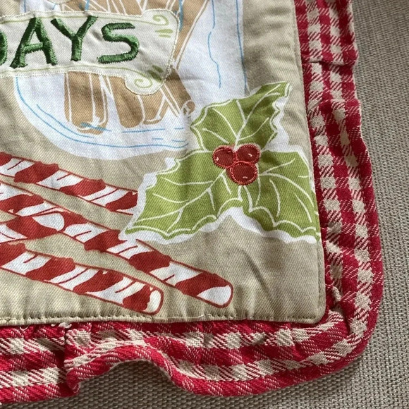 St. Nicholas Square Kohl’s Holiday Christmas Mason Jar Plaid Place Mat Decor - Picture 4 of 7